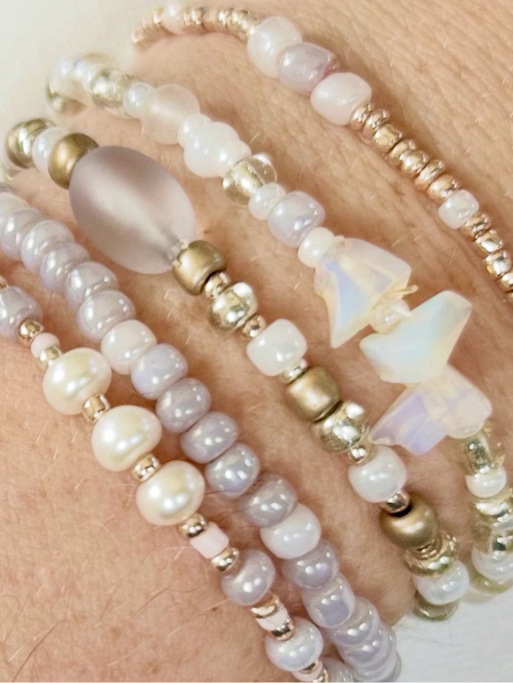 Mystery 5-Bracelet Stack - Custom Upcycled Beaded Stretch Set